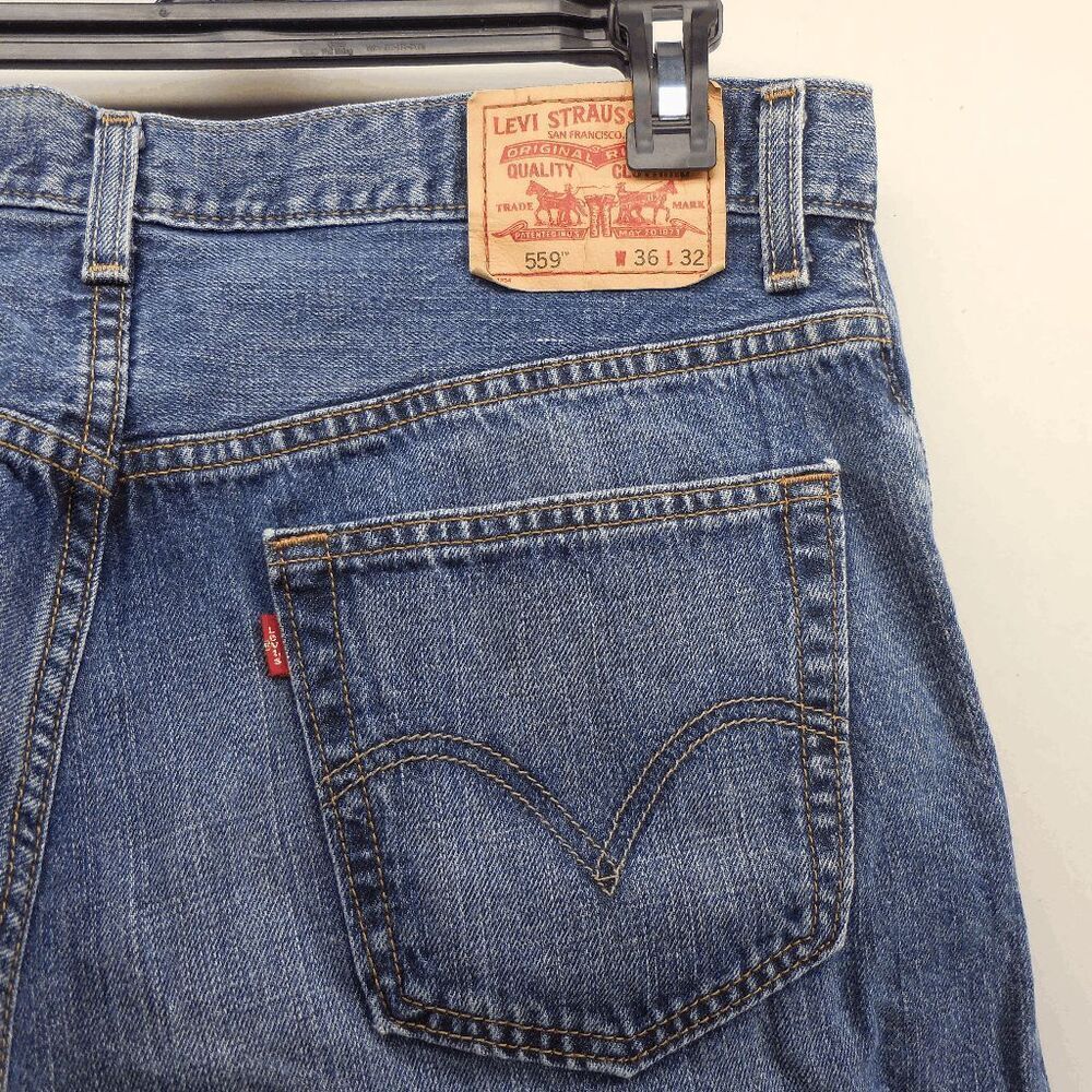 Levis 559 Relaxed Straight Wide Leg Jeans Mens 36x29 22" Wide at Knee